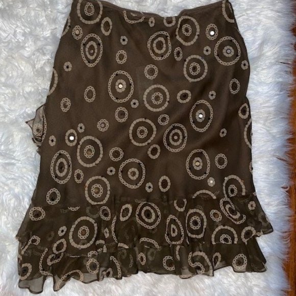 Alfani Silk Ruffled Tiered Skirt with Sequins - Picture 2 of 5